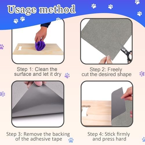 Dog Door Scratch Protector Self-Adhesive Emery Paper 10in*12.5ft Gray