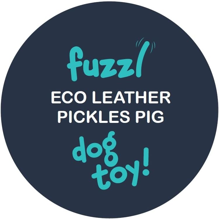 Fuzzl Eco Leather Pickles Pig Natural and Tough Dog Toys - Long Lasting Chew Toys for Aggressive Chewers - Strong Dog Toy for Dogs and Puppy