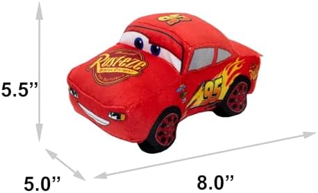 Buckle-Down Disney Dog Toy, Pixar Cars Lightning McQueen Race Car Replica, Plush