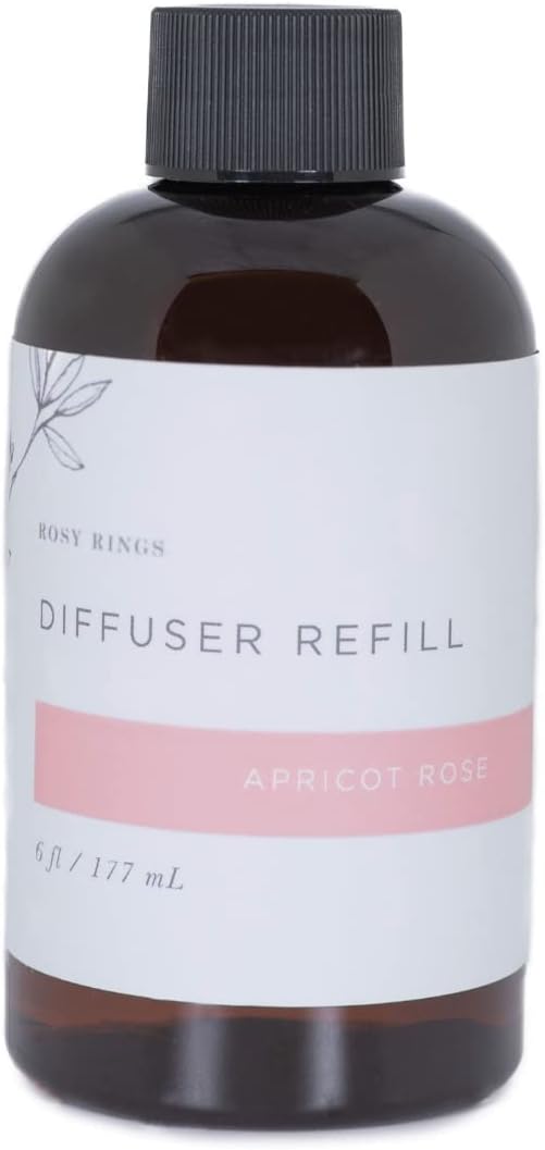 Rosy Rings Fragrance Diffuser Oil Refill 6oz - Aromatherapy, Scented Air Freshener Deodorizer Oil, Scented Refill for Home, Kitchen, Living Room, Home Decor Humidifier Essential Oils (Apricot Rose)