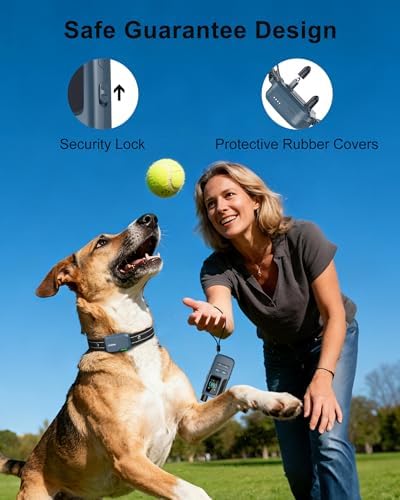 Dog Shock Collar - 4500FT Dog Training Collar with Remote | IPX8 Waterproof Electric Dog Collar with 4 Training Modes, Security Lock, Rechargeable eCollar for 10-120lbs Dog(Bright Blue)