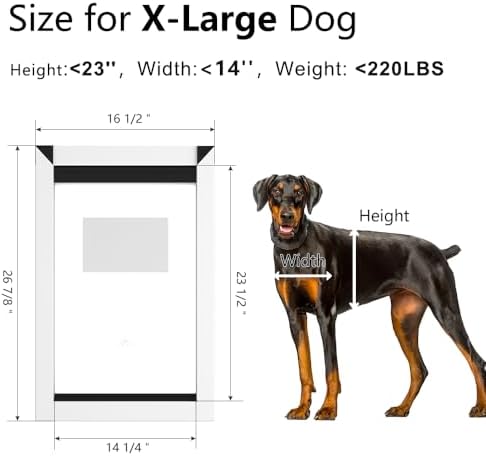 MAVRICPOWER Rust Proof Aluminum XL Dog Door for Door