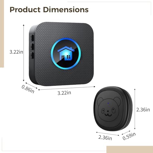 Wireless Dog Doorbell Training System, Smart Pet Communication Bells with 3 Waterproof Touch Transmitters & 2 Receivers, 984ft Range, Easy Installation Dog Potty Training Bells