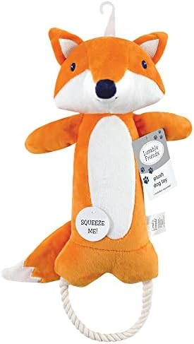 Luvable Friends Unisex Baby Squeaky Plush Dog Toy With Rope