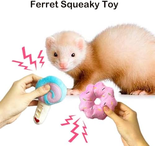 6 Pack Ferret Chew Toys Ferret Bell Balls Squeaker Toys Squeak Toy Teething Pet Toy Durable Knotted Tug of war Cotton Chew Toys Exercise Scratch Toy Interactive Cat Dog Rope Toy Set Small Animals