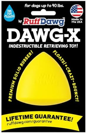 Ruff Dawg Dawg-X – Cone-Shaped Dog Toy – Bouncy, Floating Fetch Toy for Aggressive Chewers – Ideal for Interactive Outdoor Play, Exercise & Teething Relief