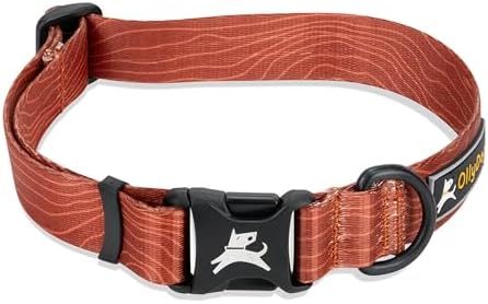 OllyDog Flagstaff Collar, Adjustable Soft Puppy Collars with Quick Release Buckle, Ideal Dog Collar for Everyday Use and Adventures (Medium, Clay Woodgrain)