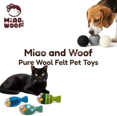 Wool Dog Balls (3 PCS) Soft & Chew-Resistant for Dogs Puppies