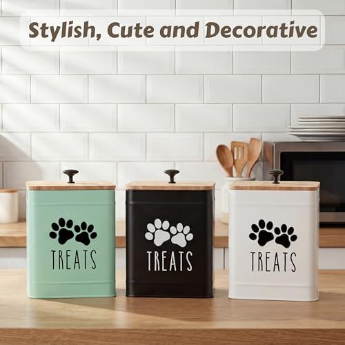 PERFNIQUE Dog Treat Container, Airtight Dog Treat Jar, Dog Cookie Jar for kitchen Counter, Pet Treat Container, Dog Food Storage, Treat Jars for Pets, Cat Treat Container, 7.8x6.2 (Mint)