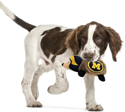 NCAA Michigan Wolverines Plush Hedgehog Toy for Dogs & Cats, Cool Soft Pet Toy for Fun and Interactive Play, Dog Chew Toy with Squeaker, Licensed Hot Pet Toy