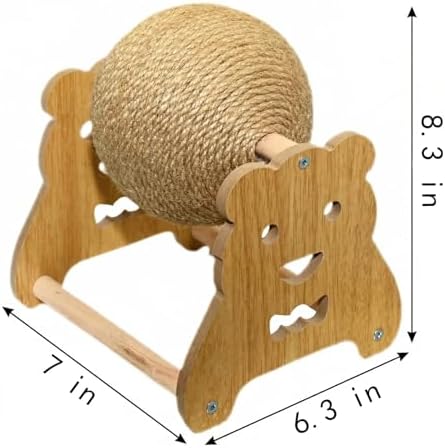 Rabbit Scratch Toy, Natural Sisal Scratching Ball for Cat Bunny Ferret Small Animals, Toys for Cat Kitten Bunny Boredom