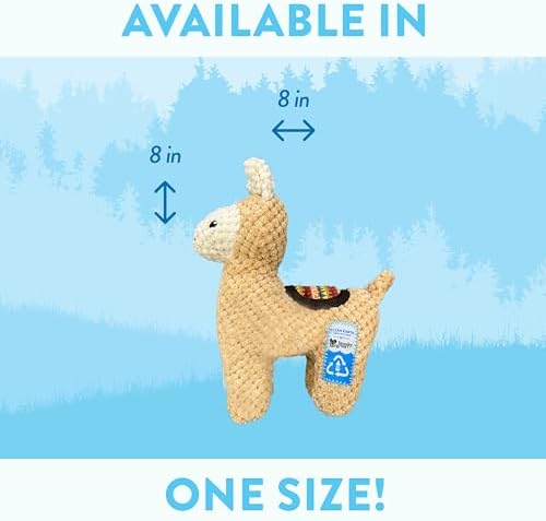 Spunky pup Clean Earth Plush Dog Toy with Squeaker - Recycled, Eco-Friendly, Floats for Beach, Lake, Pool - Llama