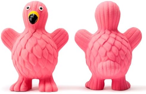 Squeaky Dog Toys for Medium Dogs, Soft Latex Squeaky Dog Ball, Cute Funny Squeak Flamingo Pet Toys