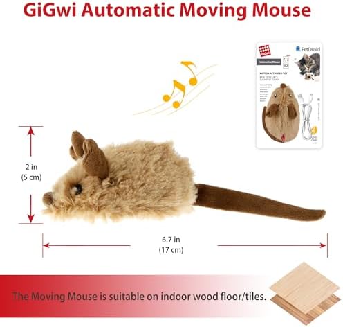 Gigwi Interactive Cat Toys for Indoor Cats, Cat Mouse Toy with Electronic Realistic Squeaky Sound