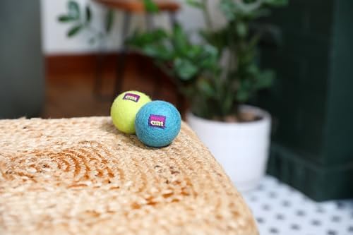 Mad Cat Wacky Wool Balls, Catnip and Silvervine Blend Cat Toys, Pack of 2