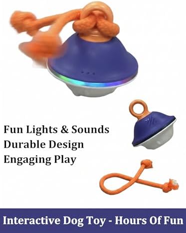 Interactive Dog Toy, 3 Play Modes Smart Moving Bouncing Dogs Ball with Rope