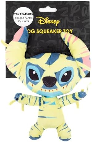 Buckle-Down Disney Squeaky Plush Dog Toy for Large, Medium & Small Dogs, Lilo and Stitch Halloween Mummy Stitch Full Body Pose, 7.5" x 6.0"