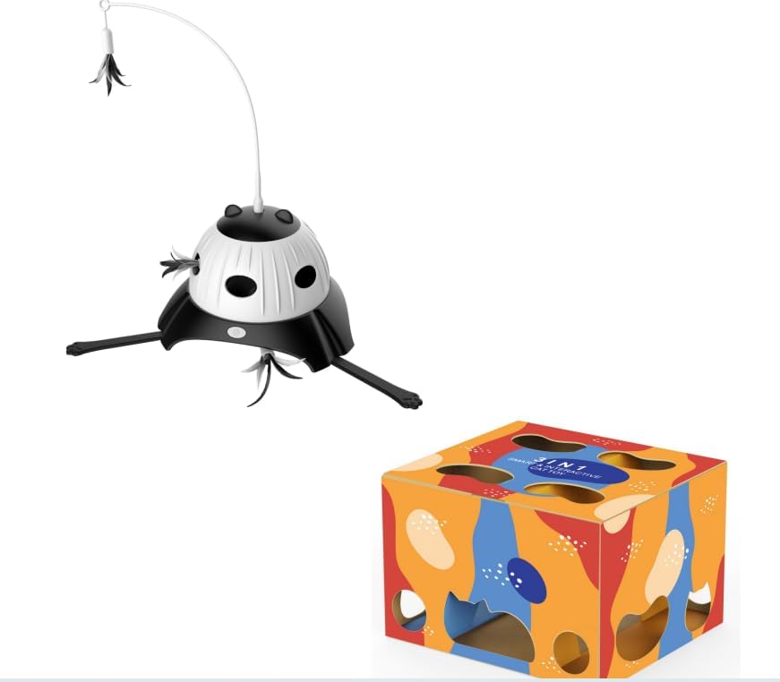 Cat Toys for Indoor,3-in-1 Interactive Kitten Toys with Fluttering