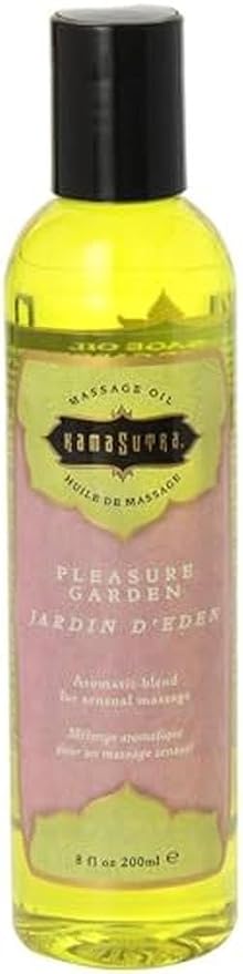 KAMA SUTRA Aromatics Massage Oil Pleasure Garden – 8 fl oz - Rich Blend of Essential Oils - Combines Rose, Jasmine and Sandalwood - Massage Oil for Body - Romantic, Relaxing, Sensual Massage