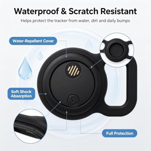 GPS Tracker for Dogs & Cats, Smart Pet Tracker, iOS Compatible Pet Locator, Lightweight Collar Tracking Tag with Protective Holder, No Monthly Fee