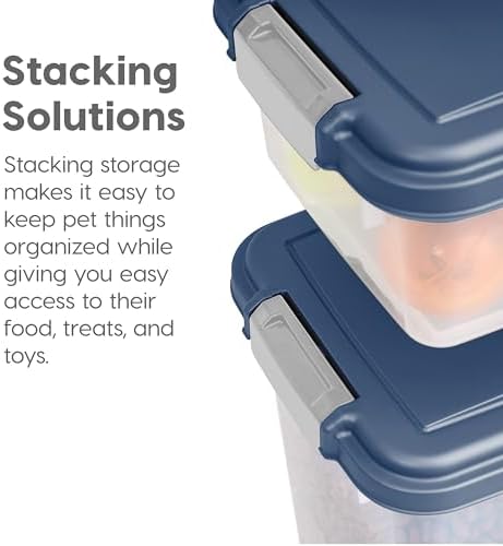 IRIS USA Dog Food Storage Container, Up to 30+11 lbs, Gray/Dark Gray