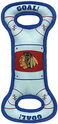 Pets First NHL Chicago Blackhawks Ice Hockey Rink PET Toy with Inner Squeaker. A Tough Toy for Dogs & Cats with Exciting Hockey Graphics, Gorgeous Team Logo & Double Stitch Trims