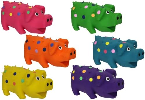 MultiPet Goblets Pig Latex Dog Toy Assorted Colors Size:Pack of 2