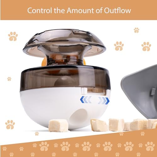 Cat Treat Puzzle Toy, Auto-Balancing Pet Food Dispenser - Brain Stimulating - Slow Feeder - Boredom Relief Kitten Toys, Interactive Training, Toy for Indoor Bored Cats (Pink, Rabbit)