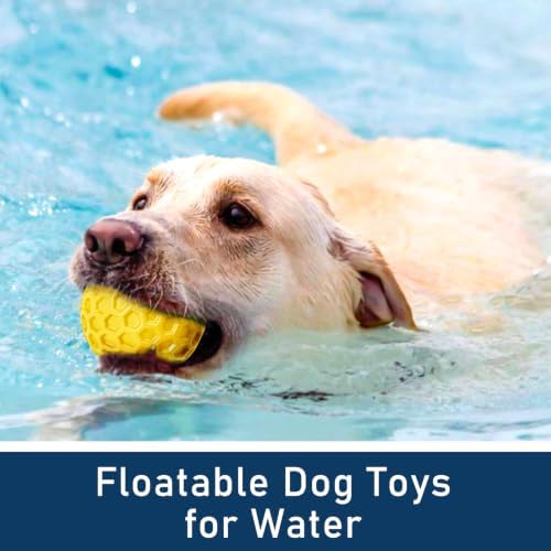Indestructible Squeaky Dog Ball for Aggressive Chewers, Rubber Interactive Dog Toy for Teething, Relieving Anxiety. Chew Toy for Large, Medium Breeds, Outdoor & Indoor Ball.