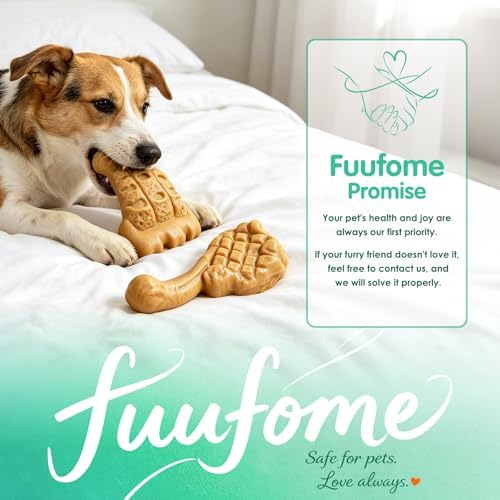 Fuufome Dog Chew Toys for Aggressive Chewers & Large Dogs Tough Nylon Bone