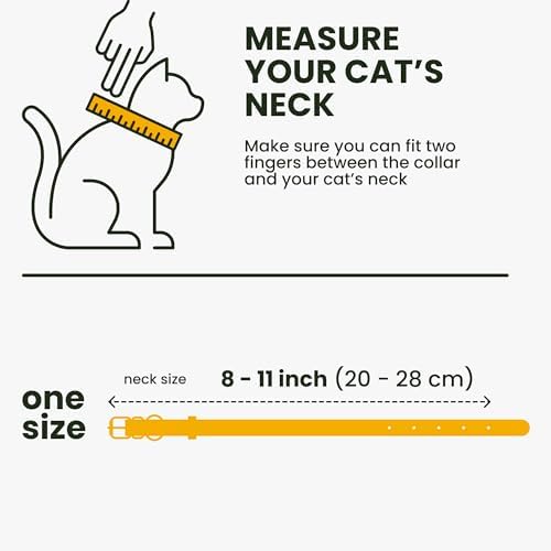 BRONZEDOG Cat Collar with Bell Kitten Rolled Leather Collars Safety QR ID Name Tag (Mustard Yellow)