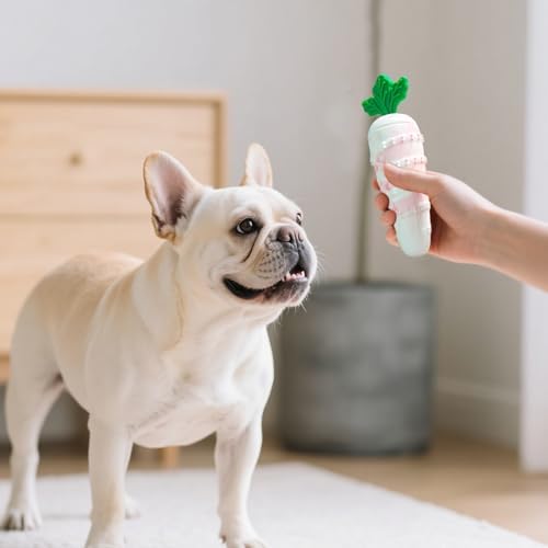 Durable Puppy Teething Toy, Squeaky Carrot Dog Toy
