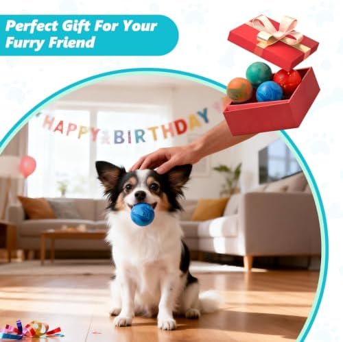 Squeaky Dog Balls, 4 Pack Soft Latex Small Dog Toys for Puppies Small Breeds, 2.0" Interactive Bouncy Fetch & Chew Toys for Puppy Training and Playing