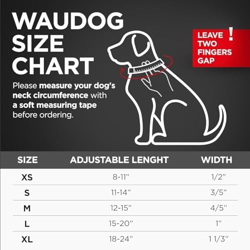 WAUDOG Long Lasting Leather Dog Collar for Large Dogs, Medium & Small Dogs - Adjustable Classic Puppy Collars for Large Breed Dogs - Boy & Girl Dog Collars with Durable Buckle, D-Ring & QR Dog Tag