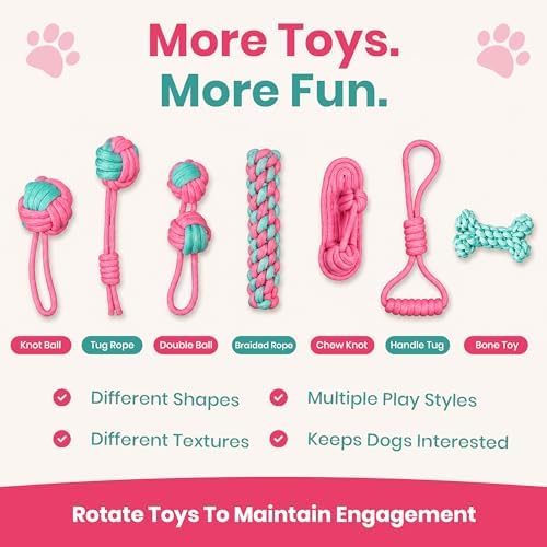 5 Pack Puppy Teething Toys for Aggressive Chewers Dog Rope Toy for Training