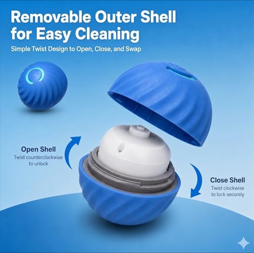 Automatic Rolling Treat Dispensing Pet Ball, Interactive Leaking Food Pet Toy, Dual Mode Rechargeable Puzzle Feeder for Small Medium Dogs & Indoor Cats(2.83In,0.36lb,Blue)