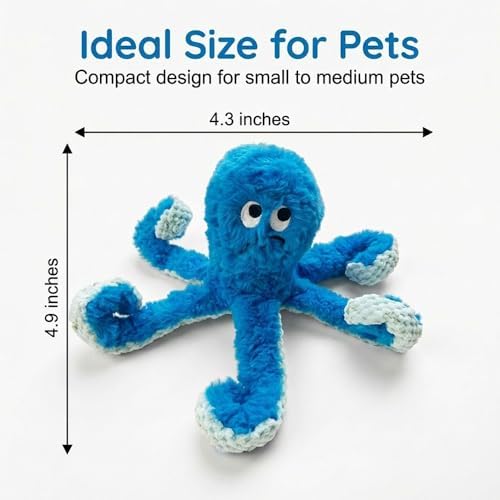 Octopus Tough Dog Toys for Aggressive Chewers, Blue-2 Pack