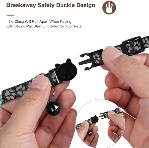 GPS Tracker for Cats, Mini GPS Pet Tracker with Collar, IPX68 Waterproof Cat Trackers Collar,No Monthly Fee,Work with Apple Find My(iOS Only),Smart Trackers for Pets-Black-1