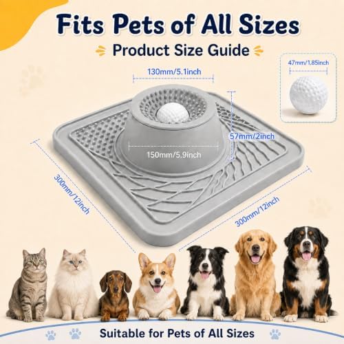 Slow Feeder Dog Bowls & Lick Mat Combo for Liquid and Thick Treat, Silicone