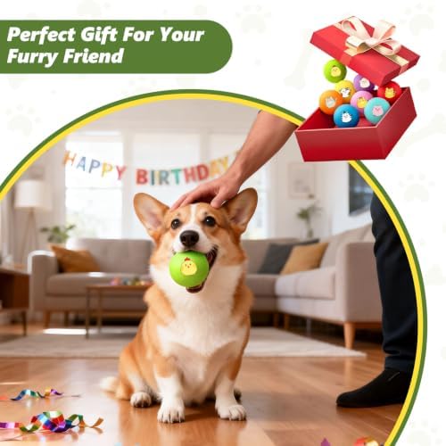 Latex Squeaky Balls for Small Dogs, 2.4" Soft Latex Squeaky Dog Ball Toys, Cute Animals Rubber Bouncy Balls, Puppy Teething Chew Toys for Small & Medium Dogs (2.4"-Set B)