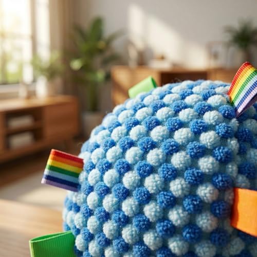 Dog Balls Toys, Interactive Dog Toys Dog Balls with Built-in Bell, Premium Soft Pet Toys Puppy Ball for Small Medium Dogs Indoor Outdoor Play, Dog Gift Toys, Green (6.7 Inch)