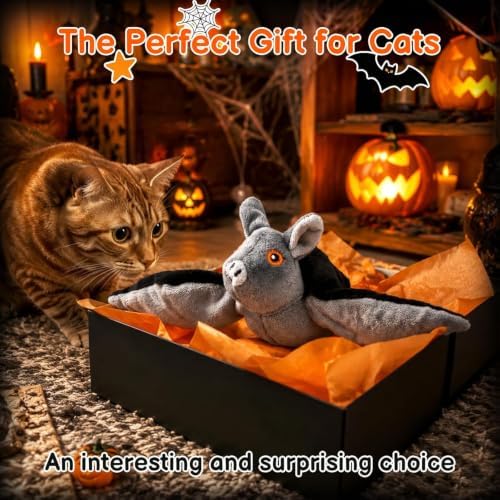 Flying Bat Toy for Dogs & Cats, Flapping Wings Interactive Pet Toy,1 | Flapping bat Toy with Chirping engages Cats and Dogs, mimics Real Flying Motion