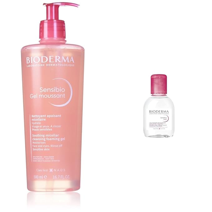 Bioderma Sensibio Foaming Gel Your Ultimate Micellar Cleanser & Makeup Remover For All Skin Types Even Sensitive Skin, Includes No Rinse Skincare Sensibio H2O Micellar Water, Fragrance - Free