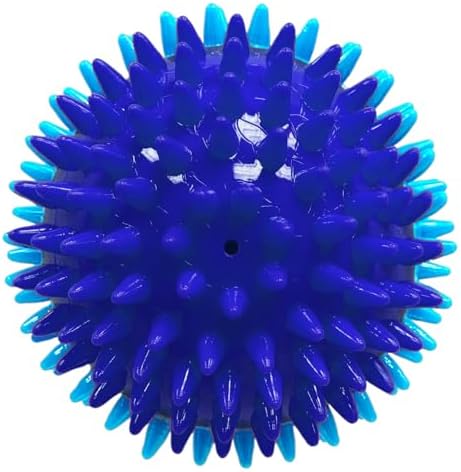 Nerf Dog 3.7in TPR 3-Part Spike Squeak Ball Dog Toy - Dark Blue/Light Blue (Pack of 2)