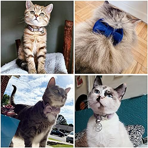 Cat Collar Personalized with Name Phone Number Engraved,Customized with Bell for Small Dogs Puppy Kitten