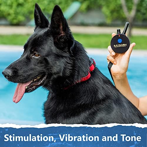 Educator K9-402 Two Dogs K9 Handler Professional E-Collar Training Collar with Remote - Up to 3/4 Mile Range, Waterproof, Rechargeable, 100 Stimulation Levels, Vibration, Tone, 33-Inch Bungee Collar