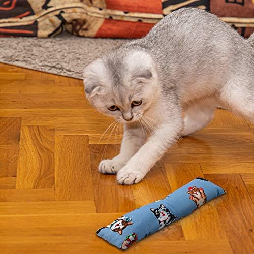 Skylety 4 Pieces Cat Kicker Toys 10 Inch Catnip Cat Toys Interactive Kitten Kick Sticks for with Cute Patterns and Catnip for Bored Indoor Pet