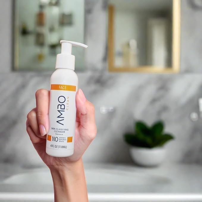 A.M.B.O. Clean Skin Clarifying Cleanser | Clean-Label Facial Cleanser with Aloe, Geranium & Eucalyptus | Removes Oil, Makeup & Buildup | Vegan & Cruelty-Free