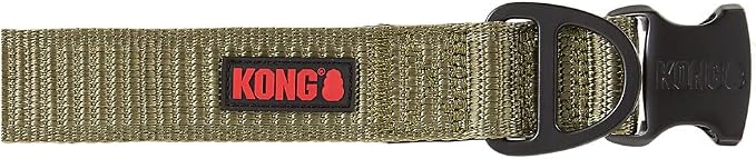 KONG Max HD Ultra Durable Neoprene Padded Dog Collar (Small, Green)