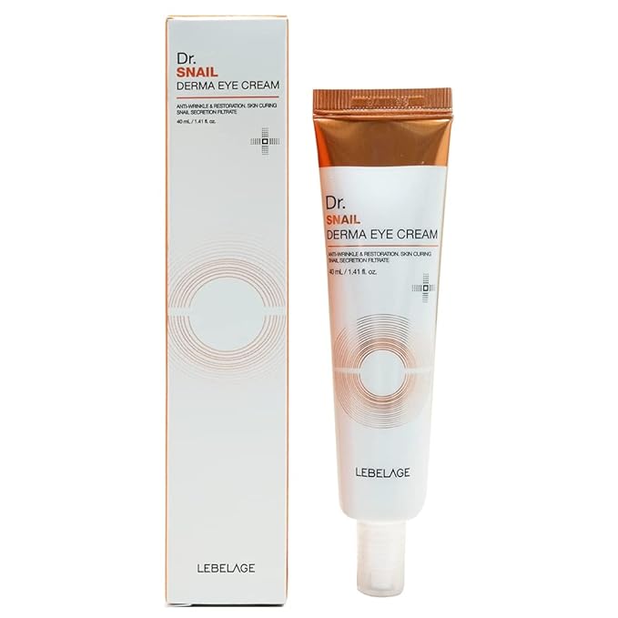 LEBELAGE Dr. Snail Derma Eye Cream 1.35 fl oz | Lightweight Eye Moisturizer with Snail Filtrate | Fast-Absorbing Daily Under Eye Cream for Smooth, Hydrated Skin Feel | Korean Skincare Routine